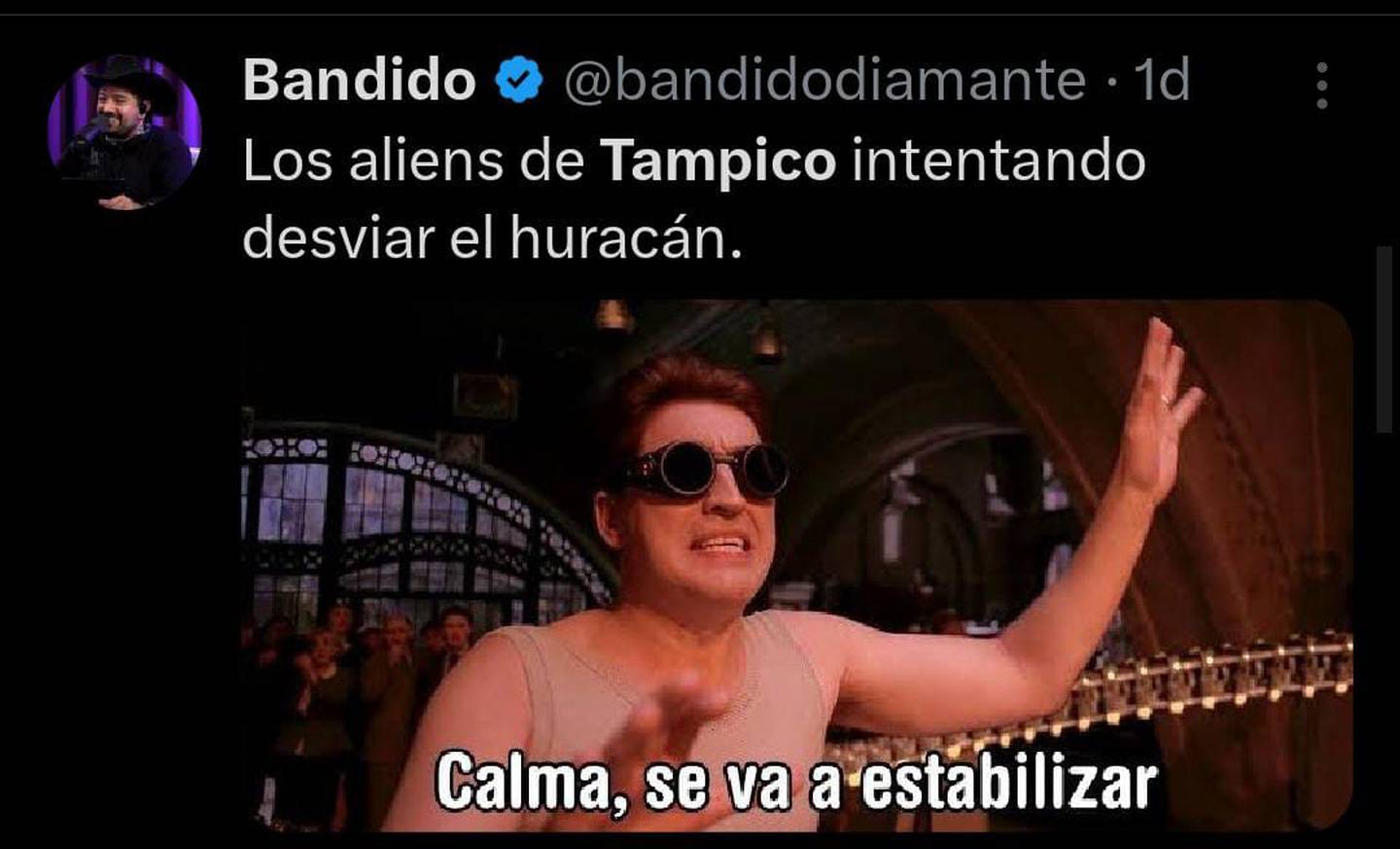 Los aliens sin preocupación por los fenómenos meteorológicos en Tampico. (Captura: Redes sociales)