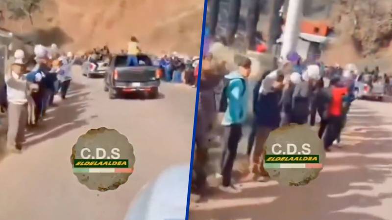 Una caravana del Cártel de Sinaloa fue ovacionada mientras entraba a un pueblo de Chiapas.