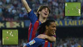 ¿Ronaldinho, ‘padrino’ de Messi en el futbol? Así fue el primer gol de ‘Lio’ con el Barcelona