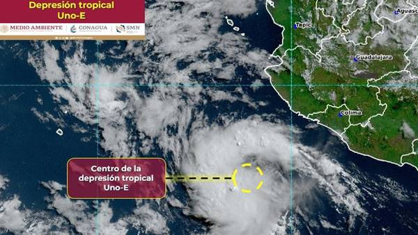 Depresión Uno-E, primer ciclón del Pacífico, se forma entre Jalisco y Colima: Esta es su trayectoria