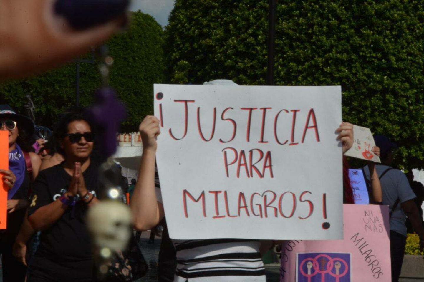 La mamá de Milagros Monserrat encabezó una marcha, para exigir justicia para su hija.