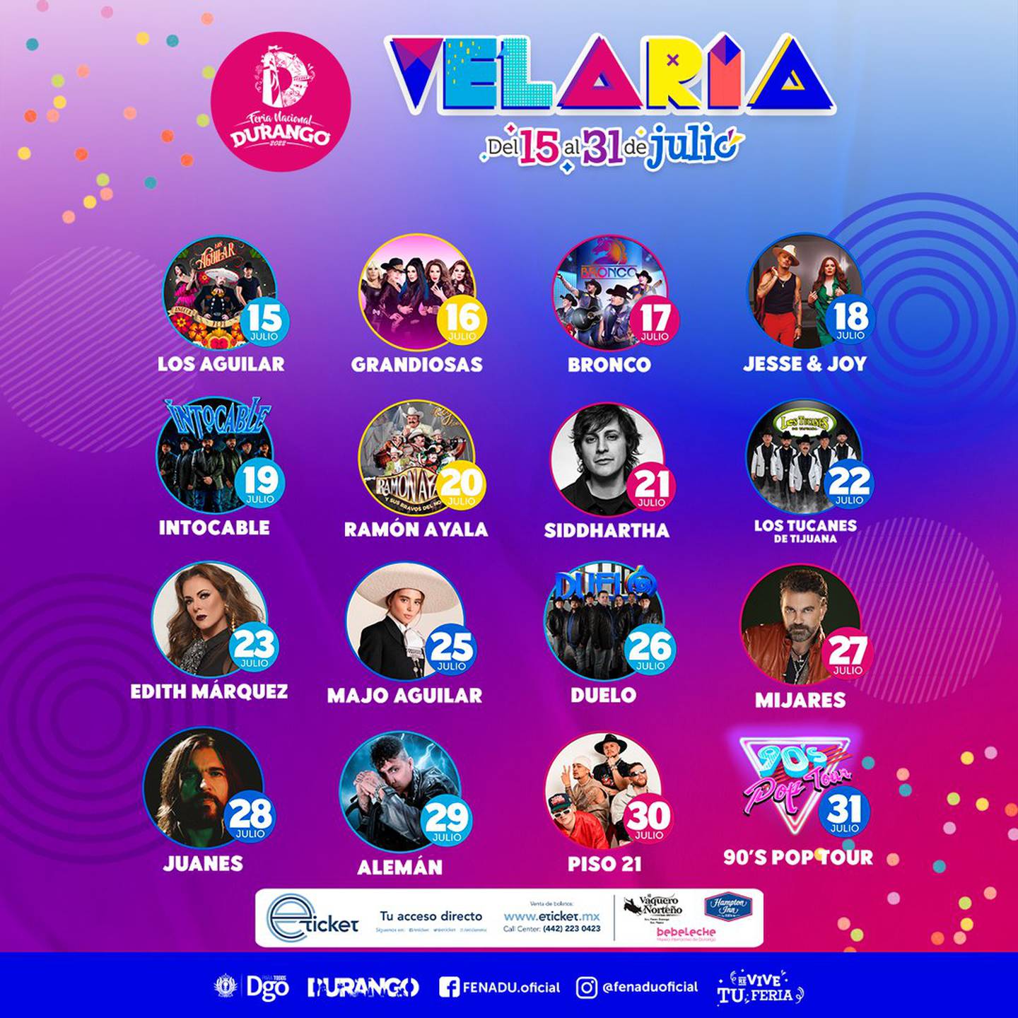 Feria Nacional de Durango 2022 Estos son los artistas que se