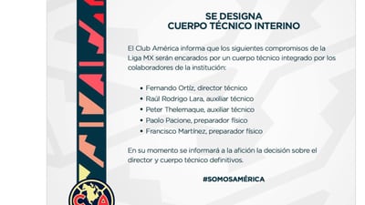 Fernando Ortiz será entrenador interino de las Águilas del América – El  Financiero