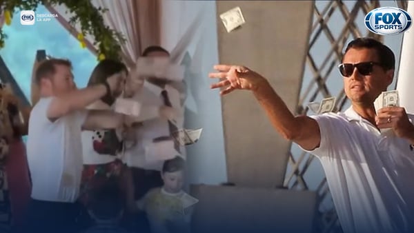 ¡Al estilo del Lobo de Wall Street! Canelo Álvarez lanzó billetes en un bolo de bautizo (VIDEO)