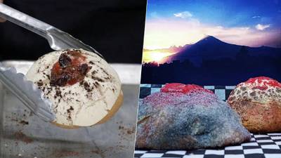 Poblanos inventan concha con forma del Popocatépetl: ‘Tributo a Don Goyo’