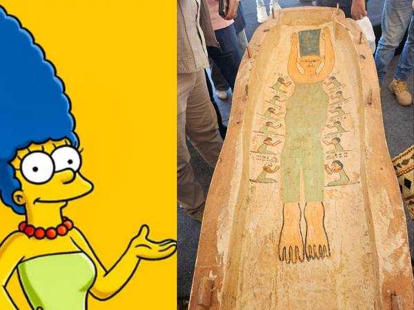 ¿Egipto predijo a Los Simpson? ¡Descubren sarcófago con imagen de Marge!