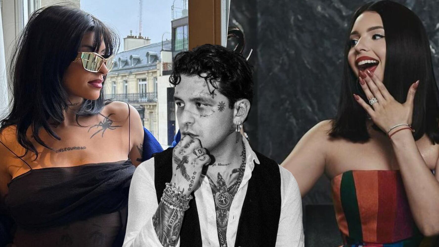 En este orden se desarrolló la polémica de Cazzu, Nodal y Ángela Aguilar. (Foto: Especial El Financiero)