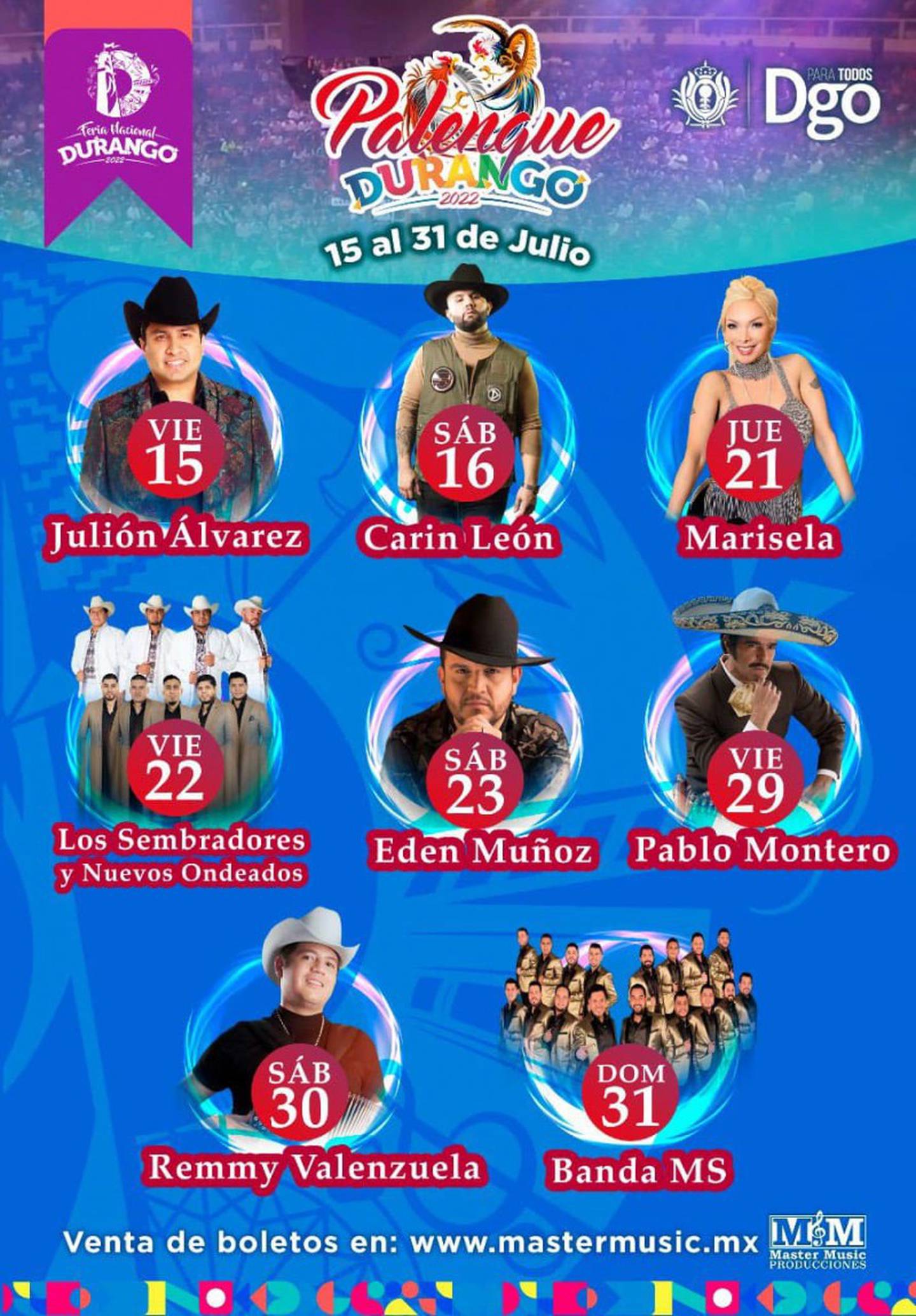 Feria Nacional de Durango 2022 Estos son los artistas que se